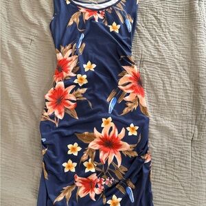 Amazon Essentials Navy Floral Midi Dress